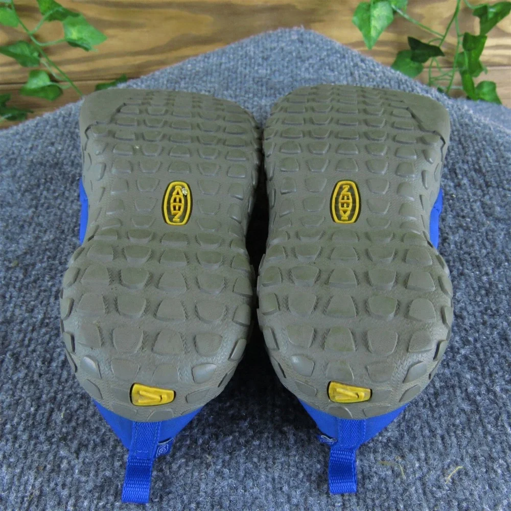 KEEN Boys Slippers Shoes Sz‎ Y 5 Medium Slipper Blue Fabric Slip On